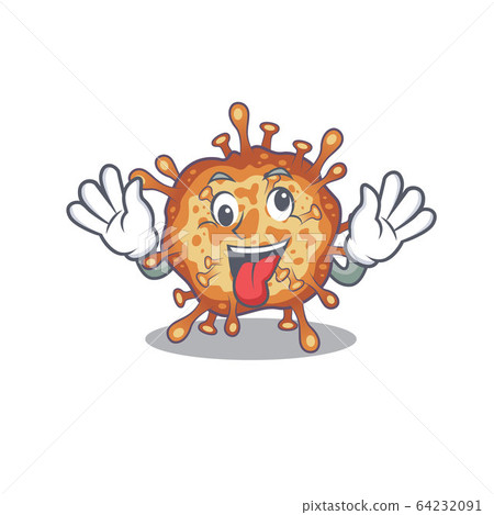 A picture of crazy face retro virus corona mascot design style A picture of crazy face retro virus corona mascot design style 64232091
