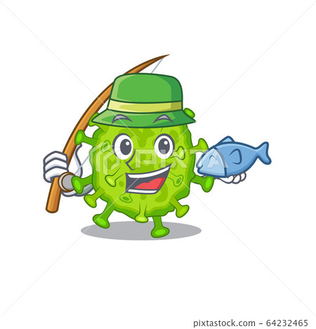 A Picture of funny Fishing virus corona cell design 64232465