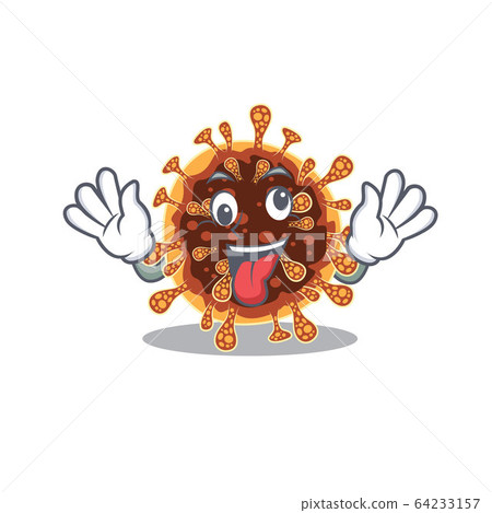 A picture of crazy face gamma coronavirus mascot design style A picture of crazy face gamma coronavirus mascot design style 64233157