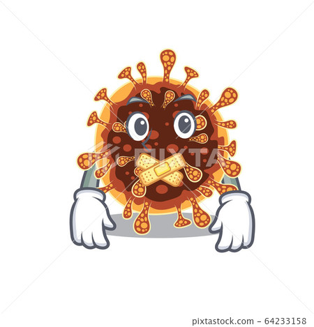 Gamma coronavirus mascot cartoon character design with silent gesture Gamma coronavirus mascot cartoon character design with silent gesture 64233158
