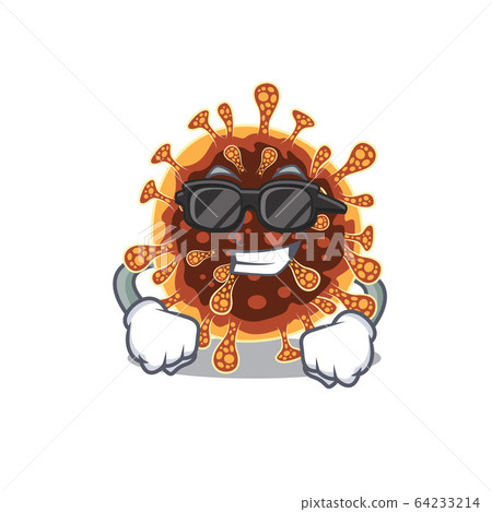 Super cool gamma coronavirus mascot character wearing black glasses Super cool gamma coronavirus mascot character wearing black glasses 64233214