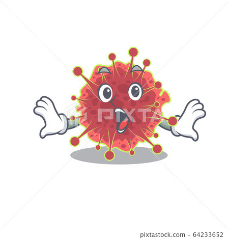 Cartoon design style of coronaviridae has a surprised gesture 64233652
