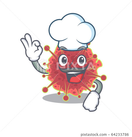 coronaviridae chef cartoon design style wearing white hat coronaviridae chef cartoon design style wearing white hat 64233786