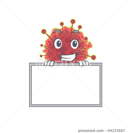 Smiling coronaviridae cartoon design style has a board 64233887