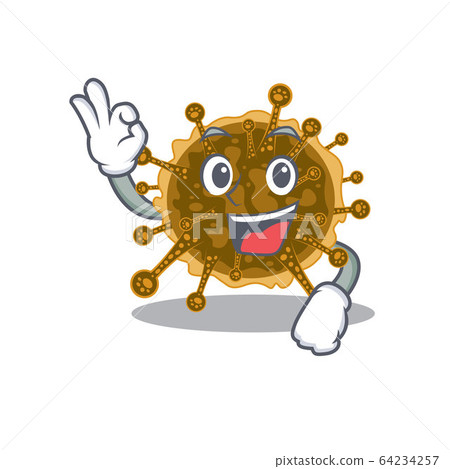 negarnaviricota mascot design style with an Okay gesture finger 64234257