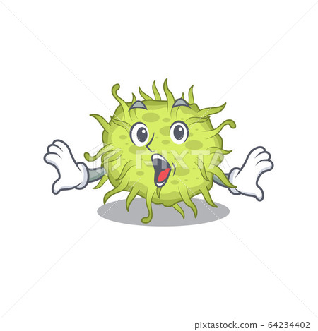 Cartoon design style of bacteria coccus has a surprised gesture 64234402