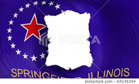 Square hole in the Springfield capital city flag 64236394