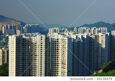 23 June 2008  Hong Kong apartment blocks at north 64236479