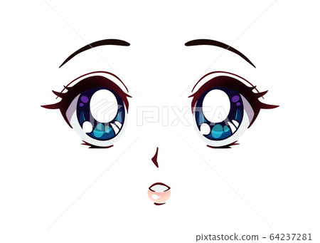 Set of surprised and scared anime faces Hand  Stock Illustration  65574618  PIXTA