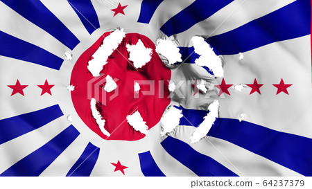 Japan American flag with a small holes Japan American flag with a small holes 64237379