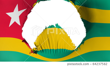 Big hole in Togo flag Big hole in Togo flag 64237582