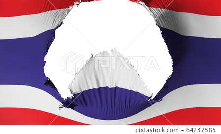 Big hole in Thailand flag Big hole in Thailand flag 64237585