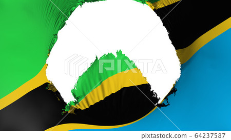 Big hole in Tanzania flag Big hole in Tanzania flag 64237587