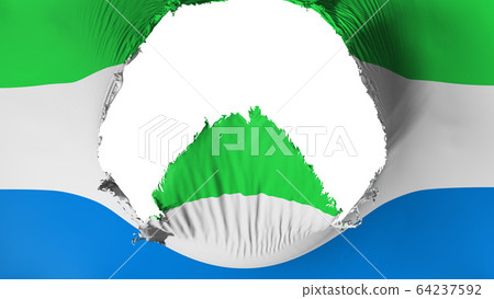 Big hole in Sierra Leone flag 64237592