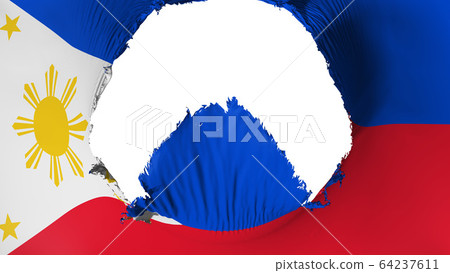 Big hole in Philippines flag Big hole in Philippines flag 64237611