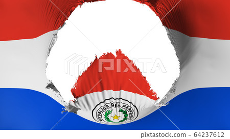 Big hole in Paraguay flag 64237612