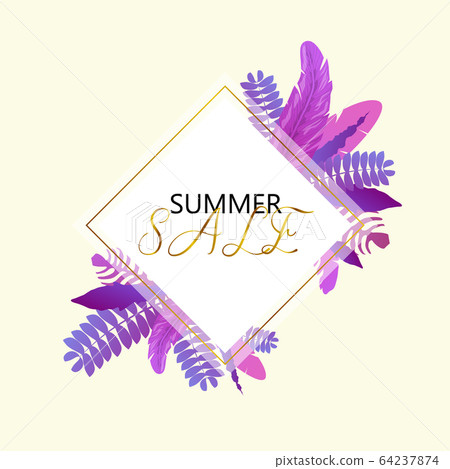 Summer sale in elegant gold frame. 64237874