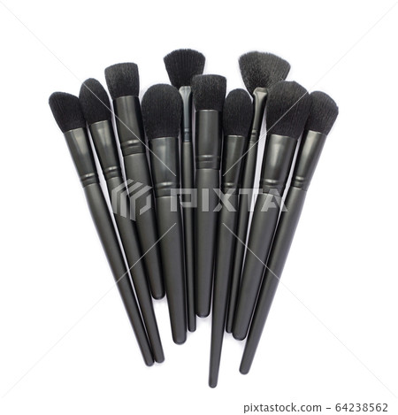 Makeup brushes collection isolated on white Makeup brushes collection isolated on white 64238562