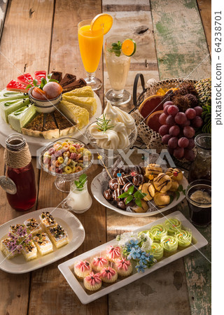 甜點蛋糕葡萄汁橙水粉 64238701