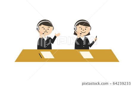 Call center operator man and woman 64239233