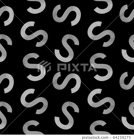 Seamless pattern with letters S on black. Seamless pattern with letters S on black. 64239273