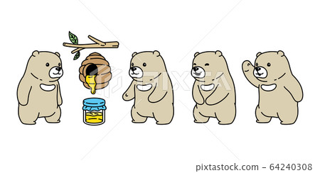 Bear vector polar bear honey bee jam icon logo teddy cartoon character symbol illustration doodle design Bear vector polar bear honey bee jam icon logo teddy cartoon character symbol illustration doodle design 64240308
