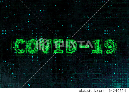 Dark background with the inscription covid-19. Dark background with the inscription covid-19. 64240524