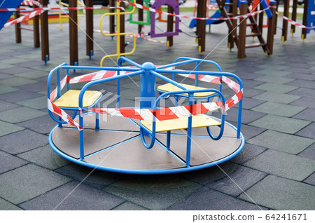 Children's playground is closed. Ban on children Children's playground is closed. Ban on children 64241671