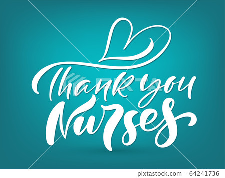 Thank you nurses white lettering vector text and - Stock Illustration ...