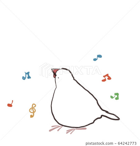 A happy bird singing a song sideways 64242773