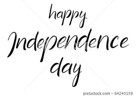 Happy Independence day hand lettering text - Stock Illustration ...