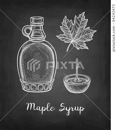 Maple syrup chalk sketch. Maple syrup chalk sketch. 64243473