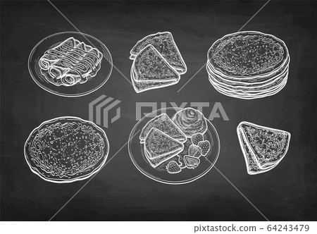 Chalk sketch of crepes Chalk sketch of crepes 64243479