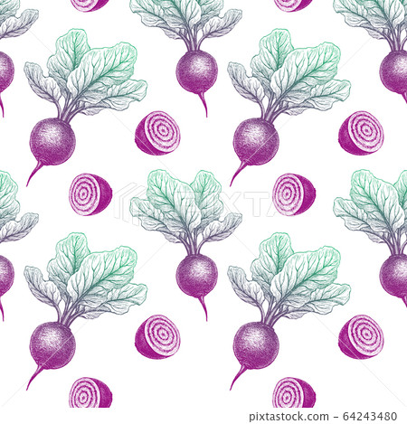 Seamless pattern with beetroot. Seamless pattern with beetroot. 64243480