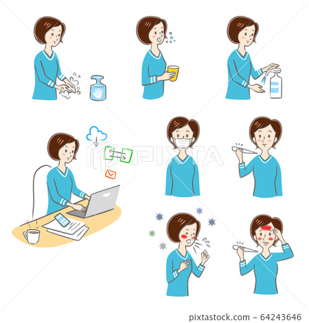 Virus infection prevention variation set illustration 64243646