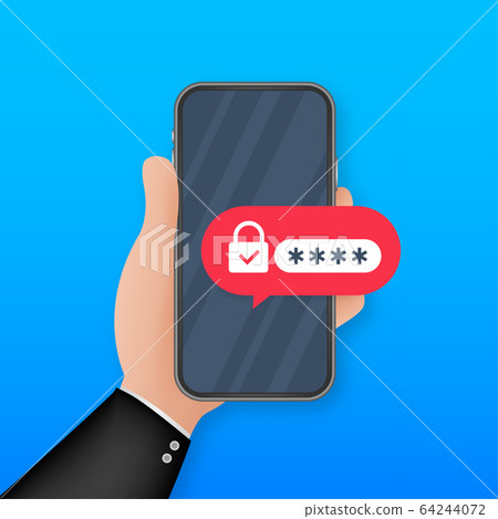 Two step authentication vector illustration, flat Two step authentication vector illustration, flat 64244072