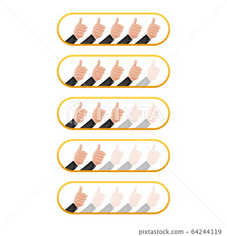 Thumbs up. Customer evaluation. Customer review 64244119