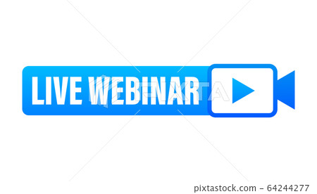 Live Webinar Button, icon, emblem, label. Vector Live Webinar Button, icon, emblem, label. Vector 64244277