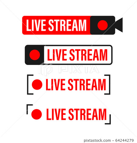 Live stream flat logo - red vector design element Live stream flat logo - red vector design element 64244279