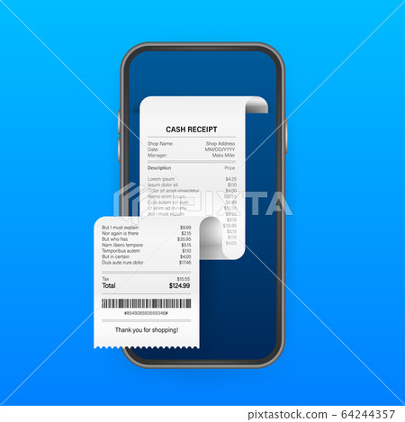 Receipt for smartphone screen. Pay tax online Receipt for smartphone screen. Pay tax online 64244357