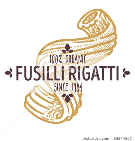 Fusilli rigatti pasta type, Italian culinary... - Stock Illustration  [64244597] - PIXTA