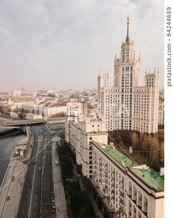 Empty Moscow streets during the quarantine lockdown in April 2020 Empty Moscow streets during the quarantine lockdown in April 2020 64244689