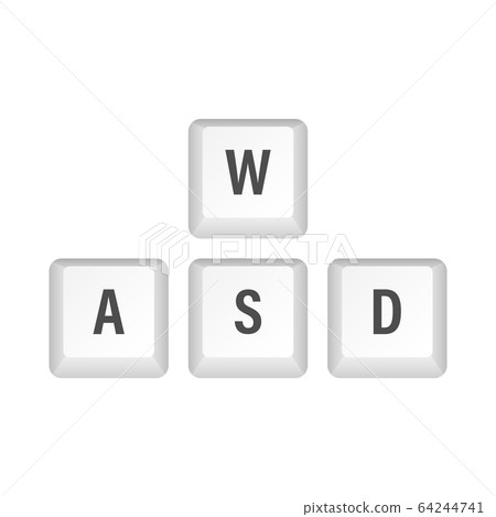 WASD computer keyboard buttons. Desktop interface.-插圖素材 [64244741 ...