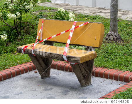 Chairs taped for social distance Chairs taped for social distance 64244808