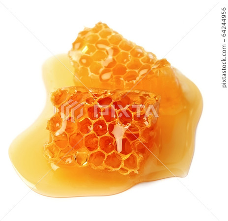 Honeycomb isolated on white backgrounds. Honeycomb isolated on white backgrounds. 64244956