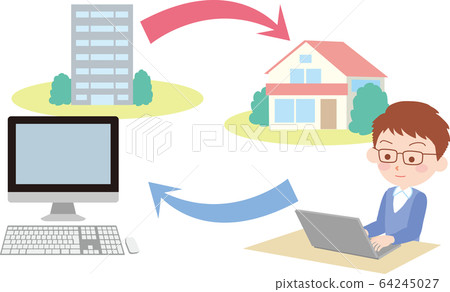 Remote work / telework - Stock Illustration [64245027] - PIXTA