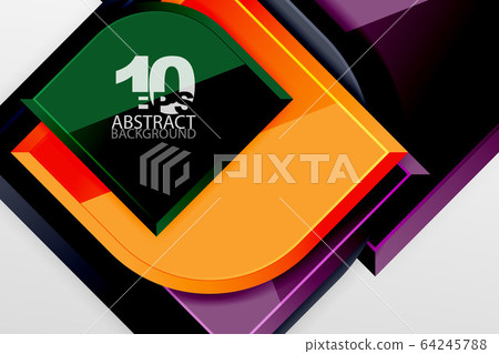 Glossy glass squares with round elements geometric composition. Abstract geometric background with 3d effect composition For Wallpaper, Banner, Background, Card, Book Illustration, landing page Glossy glass squares with round elements geometric composition. Abstract geometric background with 3d effect composition For Wallpaper, Banner, Background, Card, Book Illustration, landing page 64245788