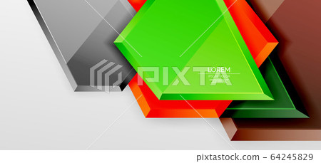Metal glossy shiny geometric shapes with 3d effect composition. Techno futuristic vector abstract background For Wallpaper, Banner, Background, Card, Book Illustration, landing page Metal glossy shiny geometric shapes with 3d effect composition. Techno futuristic vector abstract background For Wallpaper, Banner, Background, Card, Book Illustration, landing page 64245829