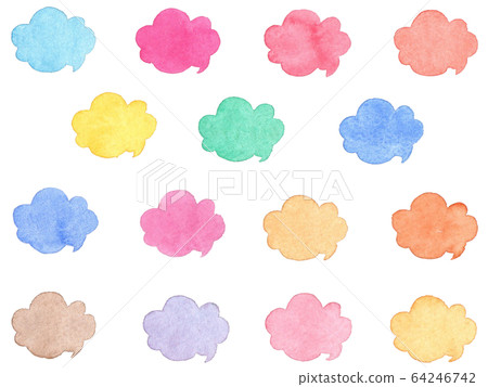 [Watercolor material] speech bubble 64246742