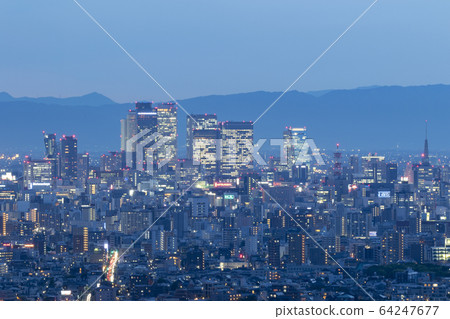 Nagoya Station high-rise building group Night view 64247677